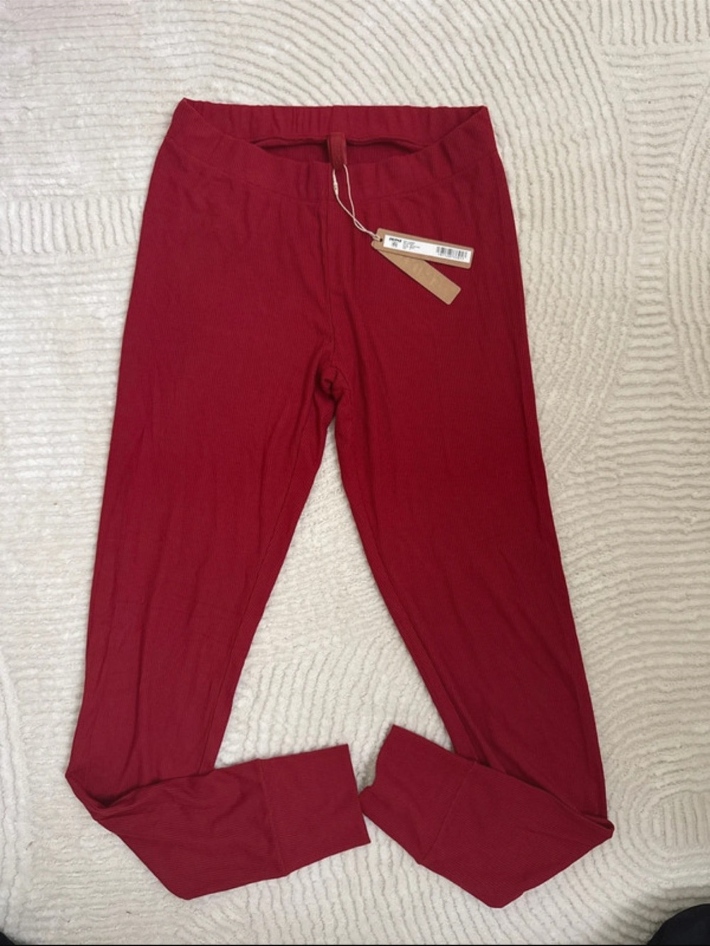 SKIMS Ribbed Pull-On Leggings - Red